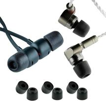 "Comply Isolation Noise Cancelling Memory Foam Earphone Tips for Audio-Technical", "Bose Quiet Comfort 20", "Denon", JVC, RHA, "Sound MAGIC" ir kt., pakaitiniai triukšmą mažinantys ausinių antgaliai T-400 (maži / vidutiniai / dideli) - juodi, 3 poros