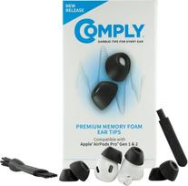 "Comply" putų antgaliai "Apple AirPods Pro 3.0", maži, juodi, 3 poros - puiki triukšmo izoliacija, didesnis komfortas, saugus pritaikymas, valymo ir antgalių nuėmimo įrankis