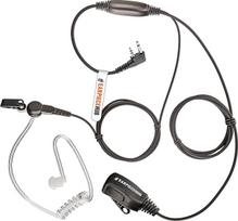 "Covert Air Acoustic Tube Walkie Talkie" ausinės ir "Push-To-Talk" mikrofonas, skirtas "iCom Maxon Midland Yaesu Vertex" 2 kontaktų dvipusiam radijo imtuvui