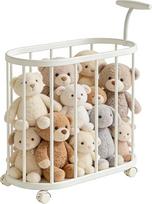 "Cuddly Toy Storage", pliušinių žaislų saugykla su 360° stabdžių ratukais, saugojimo vežimėlis su ratukais, vežimėlis, žaislų organizatorius vaikų kambariui, miegamajam, PP, 58 x 29 x 72 cm