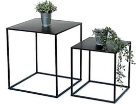 "DanDiBo" kavos staliukas juodas metalinis 2 staliukų komplektas Svetainė 96252 Staliukas 52 cm ir 42 cm sofos staliukas Virtuvės staliukas Modernus