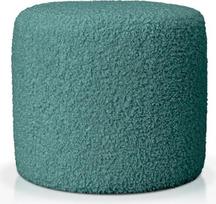 "Deshome" - "Pouf" kojų atrama Sofa Skersmuo 50 cm Audinys Bouclé: Šiuolaikinis dizainerio minkštasuolis sofai Svetainė Miegamasis Pufas Kojinė taburetė Svetainė Isis Petrol