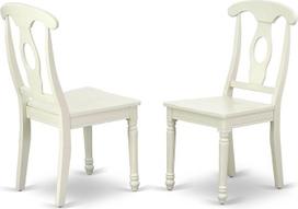 "East West Furniture Kenley Nappoleon" valgomojo kėdė su medine sėdyne - lininė balta (2 vnt.)