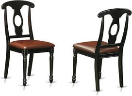 "East West Furniture" KEC-BLK-LC "Kenley" valgomojo kambario kėdės, dirbtinės odos minkštasuolis, medinė kėdė, 2 vnt., juodos spalvos