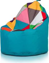"Ecopuf Yoko Mix Patchwork Bean Bag" - nešiojamasis pupų maišas iš poliesterio su užtrauktuku nuo praradimo