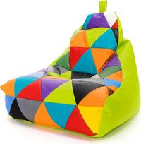 "Ecopuf" - Svetainės fotelis - "Patchwork Sack Chair" dirbtinės odos "Keiko" dydis S/M - poilsio kėdė sėdėjimui - "Pouf" krepšys su rankena - namų dekoras - "Apple Green" E16