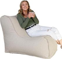 "Elephant Living" - "Lounger Bean Bag" - "Premium Indoor Bean Bag" - optimalus komfortas ir paprastas dizainas - galima derinti su "Elephant Footstool" taburete (kreminė)