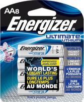 "Energizer Ultimate Lithium AA" baterijos, ilgiausiai pasaulyje veikiančios AA tipo baterijos, 8 pakuotės