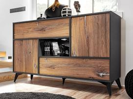 "Extreme" baldai Svetainės spintelė su ištraukiamomis durimis "Venice Sideboard 4D" 149,5 x 89 x 40 cm modernaus stiliaus