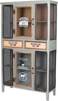 "Factory" vitrina - industrinė aukšta spinta | Medis, metalas ir stiklas | 2 stalčiai ir 3 durys | Stovinti "Loft" stiliaus vitrina "Loft" LOF078 Palazzo Exclusive