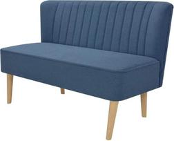 "Festnight" dvivietė svetainės sofa, maža sofa, svetainės sofa, medžiaginė sofa, minkšta sofa su mediniu rėmu, 117 x 55,5 x 77 cm, skirta svetainei, miegamajam, biurui, mėlyna/žalia/geltona
