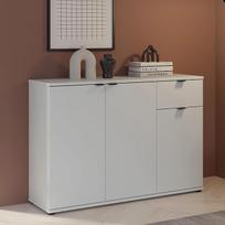 "Forte Ganymede Sideboard 120", minimalistinė komoda, 3 durys, 1 stalčius, medžio kompozitas, svetainė, miegamasis, paslaptinga pilka, 119,8 cm pločio x 82,3 cm aukščio x 34,1 cm gylio