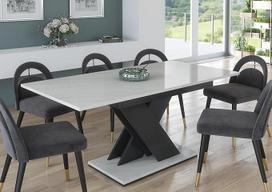"Furneo Tavolo01" ištraukiamas valgomojo stalas 120-160 cm pilka / balta
