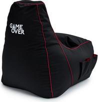 "Game Over Twilight Princess" vaizdo žaidimų krepšys "Bean Bag", skirtas kambariui, šoninės kišenės valdikliui, ausinių laikiklis, ergonomiškas dizainas, skirtas įsitraukusiam žaidėjui (Electric Crimson)