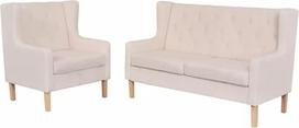 "Gecheer" 2 dalių sofos komplektas Audinys Sofa Minkšta sofa Lounge Sofa Dizainas Sofa Gyvenamasis kambarys Sofa Sėdynė Baldai Audinys Kreminė balta