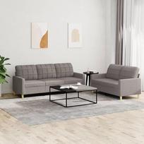 "Gecheer" 2 dalių sofos komplektas Sofa sofos komplektas Minkšta sofa Lounge sofa Sofa sofos komplektas Sėdynės baldai Svetainės sofa Minkšti baldai Kėdė Kėdė Dizainas Sofa Sodo sofa su pagalvėle Taupe audinys