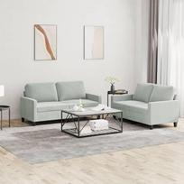 "Gecheer" 2 dalių sofos komplektas Sofos sofos komplektas Minkšta sofa "Lounge" sofa sofos komplektas Sėdynės baldai Svetainės sofos kėdė Sofos dizainas Sofa Sodo sofa su pagalvėle Šviesiai pilkas aksomas 151