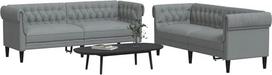 "Gecheer" 2 dalių sofos komplektas Sofos sofos komplektas Minkšta svetainės sofa Sofos sofos komplektas Sėdynės baldai Svetainės sofa Minkšti baldai Fotelis Kėdė Dizaino sofa Sodo sofa Šviesiai pilkas audinys 114