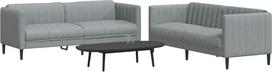 "Gecheer" 2 dalių sofos komplektas Sofos sofos komplektas Minkšta svetainės sofa Sofos sofos komplektas Sėdynės baldai Svetainės sofa Minkšti baldai Kėdė Kėdė Dizainas Sofa Sodo sofa Šviesiai pilkas audinys 93