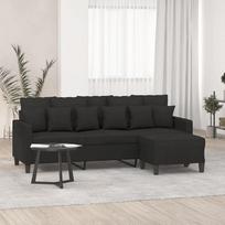 "Gecheer" 3 vietų sofa su taburete, fotelis, svečių sofa, sofa, sofa, 3 vietų sofa, audinio sofa, minkšta sofa, svetainės sofa, sofa lova, sofa lova, svečių lova, lova sofa svetainei, miegamasis, juoda