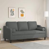 "Gecheer" 3-vietė sofa-lova Svečių sofa-lova Svetainės / namų / biuro sofa-lova su dekoratyvine pagalvėle Tamsiai pilka 180 cm audinys