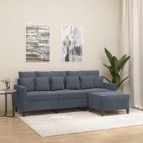 "Gecheer" 3-vietė sofa-lova Svečių sofa-lova Svetainės / namų / biuro sofa-lova su taburete Tamsiai pilka 180 cm aksomas