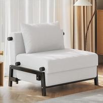 "Generisch Sofa lova 2-in-1" viengulė sofa lova su miego funkcija, 190 x 80 cm sulankstoma sofa lova, velvetinė sofa lova su pagalvėle, maža miegamojo kėdė gyvenamajame kambaryje, balta, 80 cm