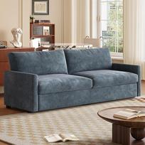 "Guyii" medžiaginė sofa su 3 sėdimomis vietomis 190 cm, moderni sofa su medžiaginiu užvalkalu, patogi sofa svetainei, minkšta sofa su porankiais (mėlynai pilka)