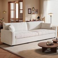 "Guyii" smėlio spalvos dvivietė sofa, modernūs ir jaukūs svetainės baldai, minkšta sofa namams, patogi ir stilinga sėdimoji dalis, 266 cm (viena sofa)