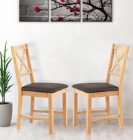 "Hallowood Furniture" mažos ąžuolo masyvo valgomojo kėdės, 2 vnt., su medžio anglies lino audinio sėdynių padu namams, restoranams ir kavinėms