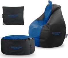 "Happers" žaidimų rinkinys "Blue Gaming Bean Bag Pro" + taburetė + pagalvėlė