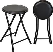 "Harbour Housewares" minkšta sulankstoma taburetė - juoda - 6 vnt. pakuotė