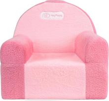 "Heypappy" vaikiškas fotelis, patogi vaikiška sofa iš putų su minkštu aksomo užvalkalu, mažylių sofa žaidimams ir mokymuisi, vaikiška sofa, puikiai tinkanti prie bet kokių modernių baldų, rožinė