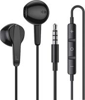"Hi-Res In-Ear" ausinės su mikrofonu "iPhone", "iPod", "iPad", MP3, "Samsung", lengvos ausinės su garsumo reguliatoriumi, 3,5 mm jungtimi - juodos spalvos