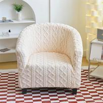 "Highdi Jacquard Plush Armchair Protector" fotelio apsauga Fotelio dangtelis Minkštas ruožas Fotelio metimas 1 sėdynės fotelio dangtelis Vonios kėdės dangteliai Kokteilių kėdė Klubo kėdė Lounge Chair (smėlio spalvos)