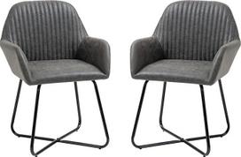 "HOMCOM" akcento kėdė, dirbtinė oda, metalas, pilka, 60L x 56,5P x 85Acm