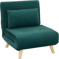 "HOMCOM" sulankstoma sofa-lova "3 viename" su lovos funkcija, reguliuojamu atlošu, pagalvėle, lino išvaizdos svečių lova, atlošiama kėdė, sulankstoma kėdė svetainei, miegamajam, 72 x 78 x 79 cm, tamsiai žalia