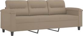 "Homgoday" 3 vietų sofa Šiuolaikinės svetainės sofos Svetainės kėdė su porankiais ir paminkštinta sėdyne Patogi mikropluošto sofa Taupe 180 cm