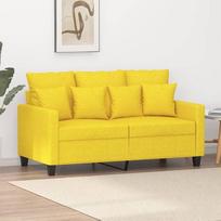 "Homgoday" dvivietė sofa, svetainės sofa, moderni dvivietė sofa, svečių sofa, miegamojo sofa, poilsio sofa, svetainės baldų sofa svetainei, miegamajam, biurui, šviesiai geltona, 120 cm audinys