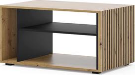 "Homlando BIM Furniture Auris" kavos staliukas - svetainės staliukas 87 x 45 x 55 cm, modernus staliukas, sofos staliukas, stačiakampis svetainės staliukas - "Artisan" ąžuolas / juoda