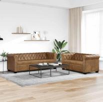 "Hommdiy Chesterfield" sofos 2 ir 3 vietų rudos spalvos