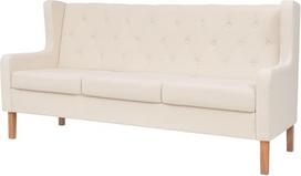 "Hommdiy" sofa 3 sėdimų vietų audinio kreminė balta minkšta sofa Lounge Sofa sėdimieji baldai