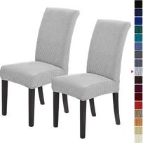 "Howhic Stretch Chair Covers for Dining Room Set of 2", nuimami skalbiami valgomojo kėdžių dangteliai Slipcovers Seat Protector Great Home Decoration and Banquet Upholstery (Silver, 2 Pack)