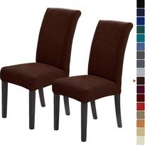"Howhic Stretch Chair Covers for Dining Room Set of 2", nuimami skalbiami valgomojo kėdžių dangteliai valgomojo kėdėms, sėdynių apsauga, puiki namų apdaila ir banketų apmušalai (Šokoladas, 2)