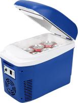 "Iceblue" mini šaldytuvai, 7 l/9 skardinių odos priežiūros šaldytuvas su diržu, kintamosios srovės kištuku ir 12 V automobiliniu įkrovikliu, dvejopos paskirties, nešiojamasis šaldytuvas automobiliui, piknikui, dovanai - mėlynas