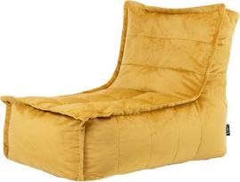 "Icon Dolce Bean Bag Lounger" kėdė suaugusiesiems, geltona, pūkuotas aksomo audinys, milžiniškas aksomo maišelis su užpildu, Bean Bag kėdė, patogi kėdė svetainei, poilsio kambariui, miegamajam, biurui
