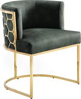 "invicta INTERIOR Elegance" valgomojo kėdė "Velvet" su aukso dekoru ir porankiu, žalia