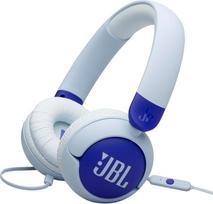 "JBL Junior 320" laidinės ausinės vaikams su įmontuotu mikrofonu, JBL saugus garsas, mažas garsumas, 12 mm minkštų pagalvėlių ir lipdukų rinkinys, nešiojamas dizainas, mėlynos spalvos