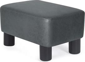"Joveco" mažas kojų kilimėlis "Ottoman Fabric Footrest" modernus stačiakampis kojų kilimėlis gyvenamajam kambariui ir miegamajam (tamsiai pilka)
