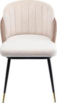 "Kare Design Hojas" kėdė Beige / White Wood Steel Velvet Valgomojo kėdė (V x Š x G) 81 x 52 x 58 cm